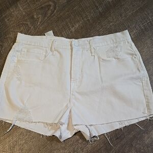 White Distressed Women's Shorts
